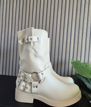 Halfhoge boots beige