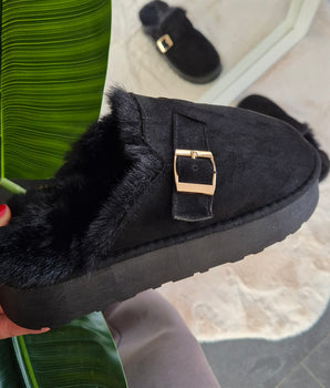 Gesp pantoffel black